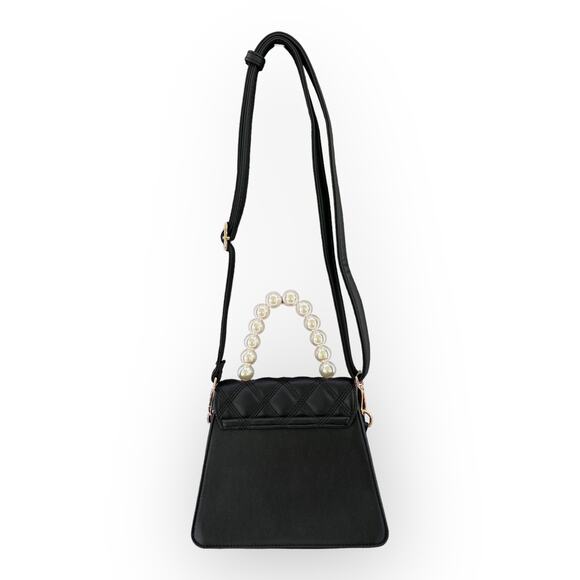 Kayla + Ava Quilted Vegan Leather Crossbody Bag w/ Pearl Handle NWT | Glam Class - Picture 7 of 7
